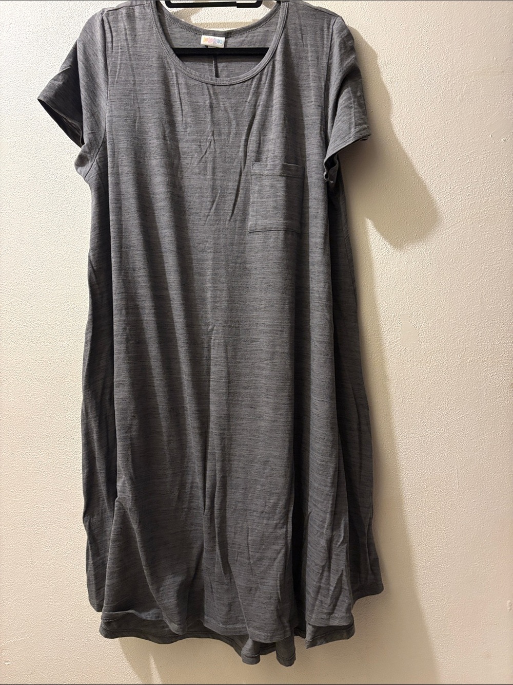 Closet clear out LuLaRoe 2X Heather Gray Pocket T-Shirt Dress